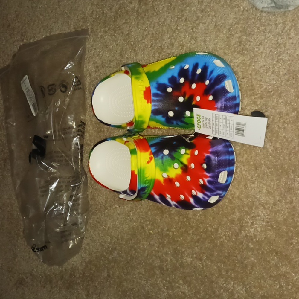 Brand new tye dye crocs